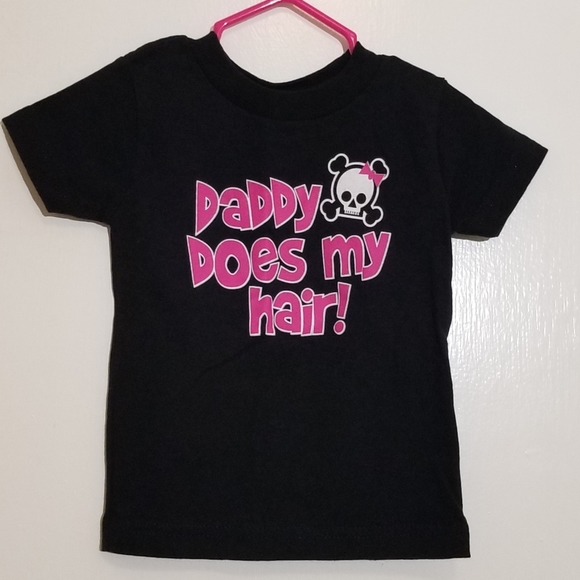 3/$25 Rabbit Skins "Daddy Does My Hair!" Graphic Tee Shirt 100% Cotton Size 12M - Picture 2 of 8